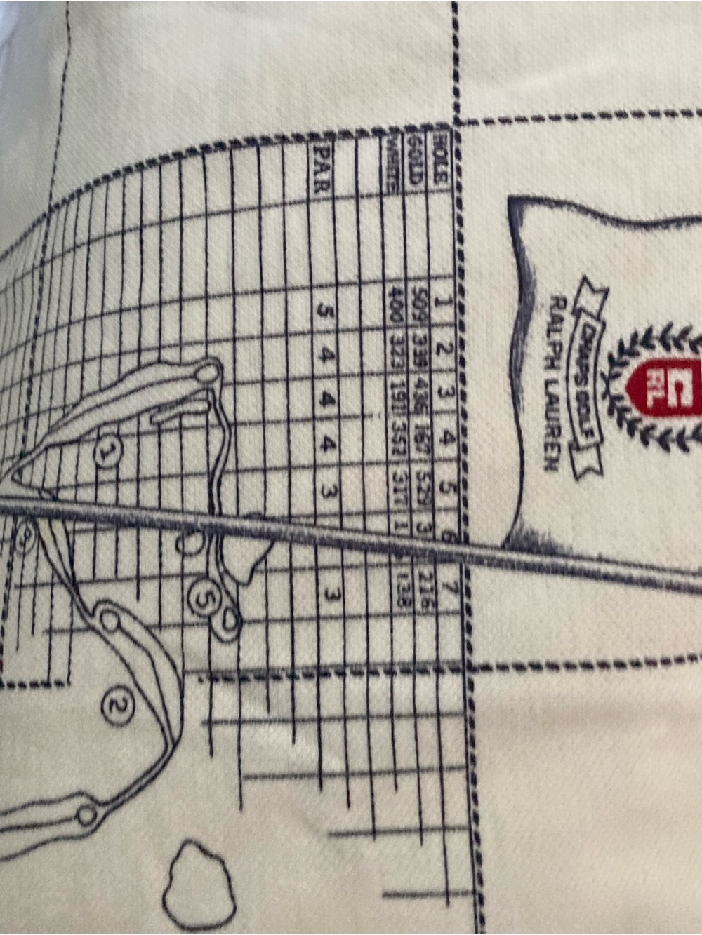 Chaps Cream Polo with Navy Trim and Golf-Print - Picture 8 of 8